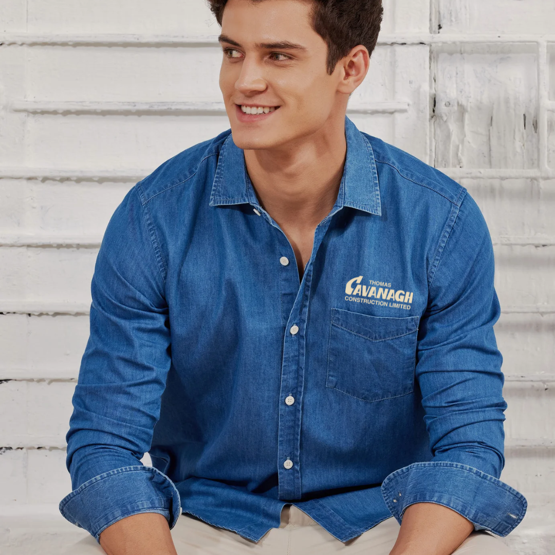 Vintage Look Men`s Denim Long Sleeve