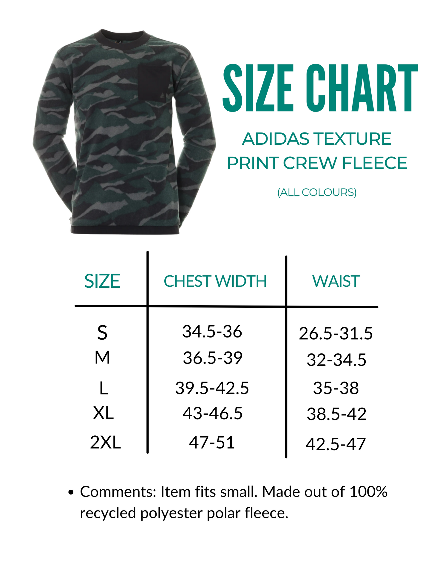 ADIDAS Texture-Print Crew Fleece