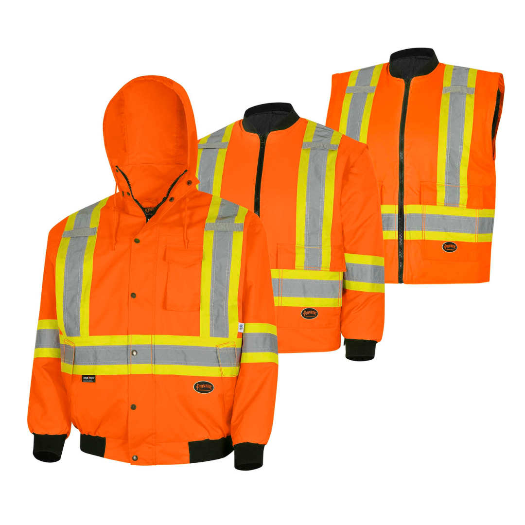 Hi Vis 7 in 1 Winter Bomber Jacket - NEW